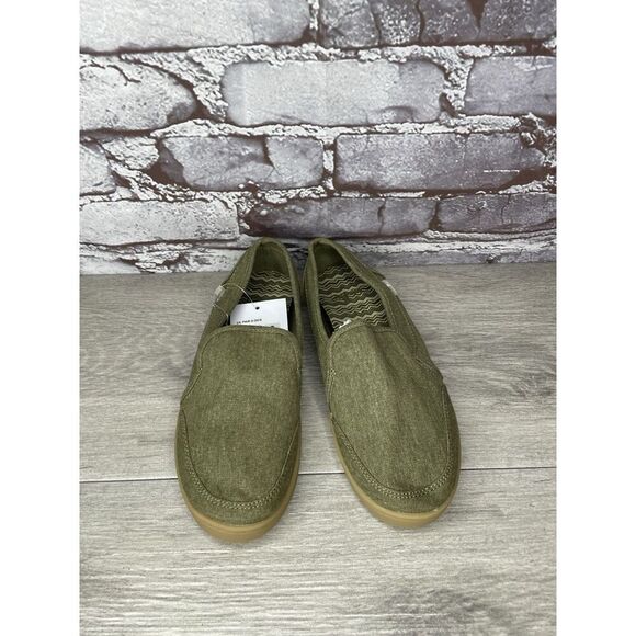 Sanuk Lil Pair O Dice Youth Green Canvas Sidewalk Surfer Shoes Kids Sz 3US/33EU - Picture 12 of 16